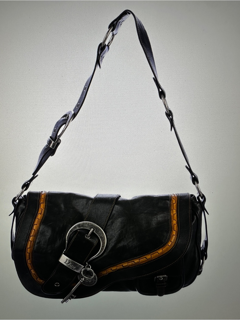 CHRISTIAN DIOR gaucho saddle bag black - Picture 8 of 10